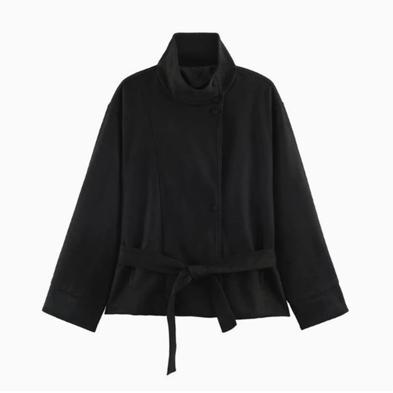 ⚡Damenjacke mit Stehkragen und Gürtel – Elegant für jeden Anlass 📦