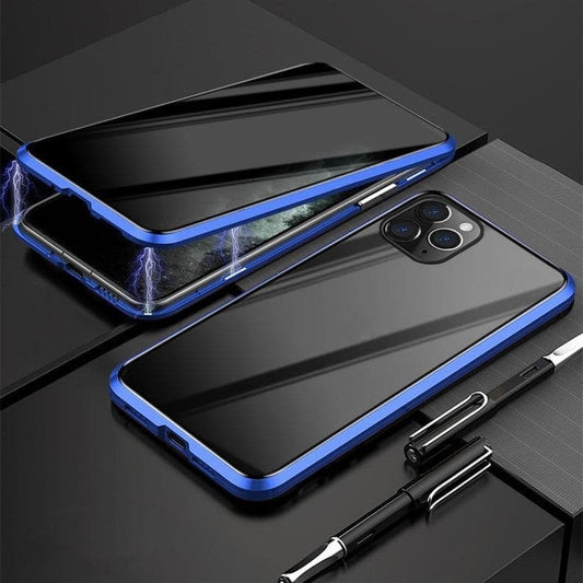 ✨ Магнитен калъф за iPhone с приватно стъкло и метална рамка 📱🔒