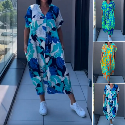 🌸Женска ежедневна елегантна рокля с V-образно деколте