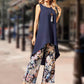 Vest Dress & Printed Wide Leg Pants 2-Piece Set