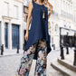 Vest Dress & Printed Wide Leg Pants 2-Piece Set