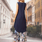 Vest Dress & Printed Wide Leg Pants 2-Piece Set