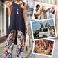 Vest Dress & Printed Wide Leg Pants 2-Piece Set