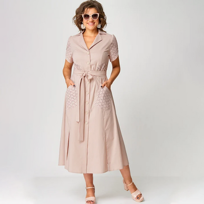 Дамски ежедневни рокли с V-образно деколте и вратовръзка！