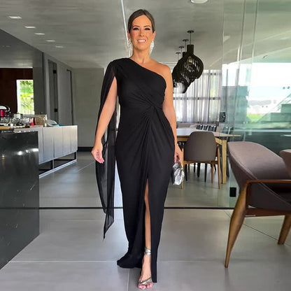 ⏰Дамска елегантна рокля Maxi с разрез на рамото👗