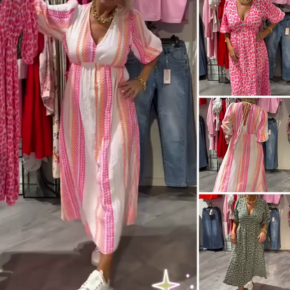 🎀Дамска рокля с V-образно деколте