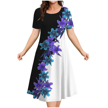 Women's Casual Print Short Sleeve Dress