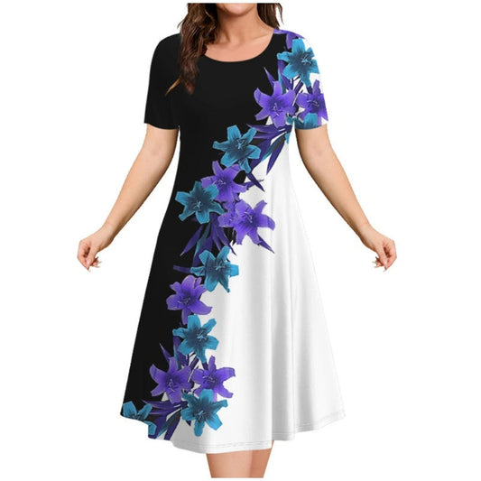 Women's Casual Print Short Sleeve Dress