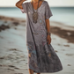Women's Floral Print V-Neck Maxi Dress