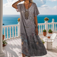 Women's Floral Print V-Neck Maxi Dress