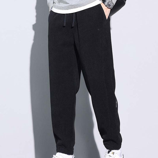 🔈🔈🔥Herrenhose aus Cord mit verjüngtem Schnitt, Kordelzug und Taschen