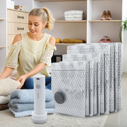 💪🌬️ Пътуващи вакуумни торбички за съхранение + преносна помпа 👕✨