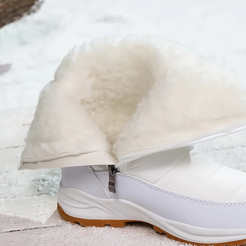 ⚡⚡❄️ Ultrawarme Damen-Schneestiefel mit Kunstfellfutter – Beine warm, Komfort pur im Schnee!