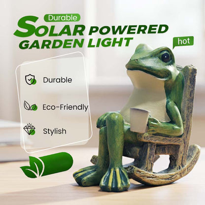 🐸☀️ Слънчева украса за градина – люлеещ се стол с жаба 🎁