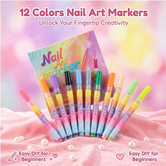 💅🎨 Комплект от 12 маркера за ноктопластика ✨
