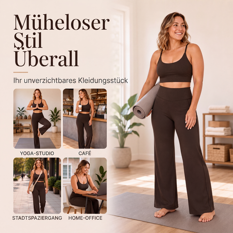 ✨ Weite Damen Yogahose – Hohe Taille ohne Einschneiden, angenehmer Tragekomfort ⚡