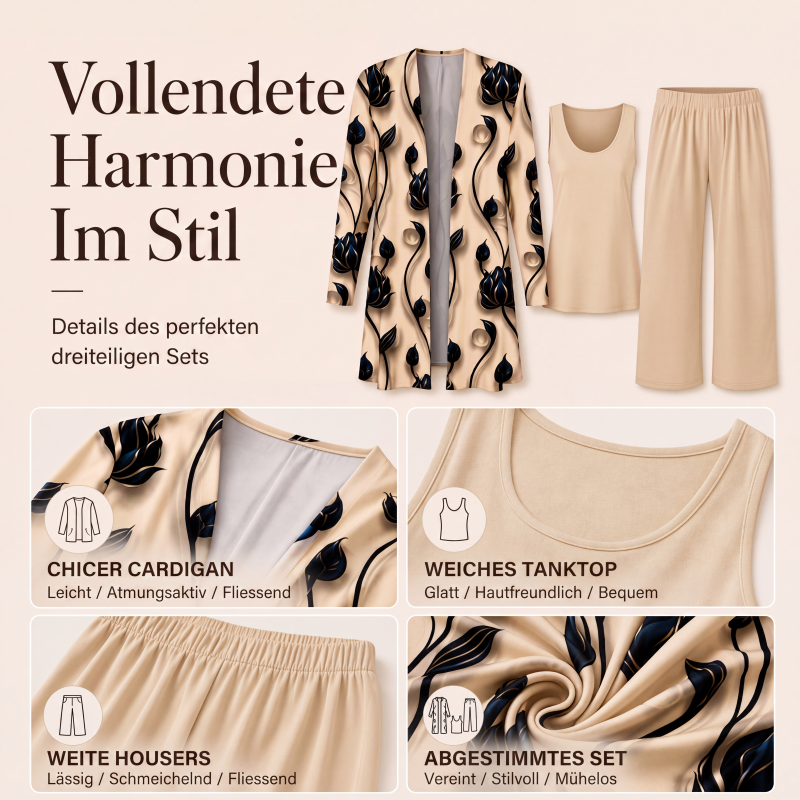 🌸 3-teiliges Damen-Set – Mühelose Eleganz und ausdrucksstarker Style 🔥