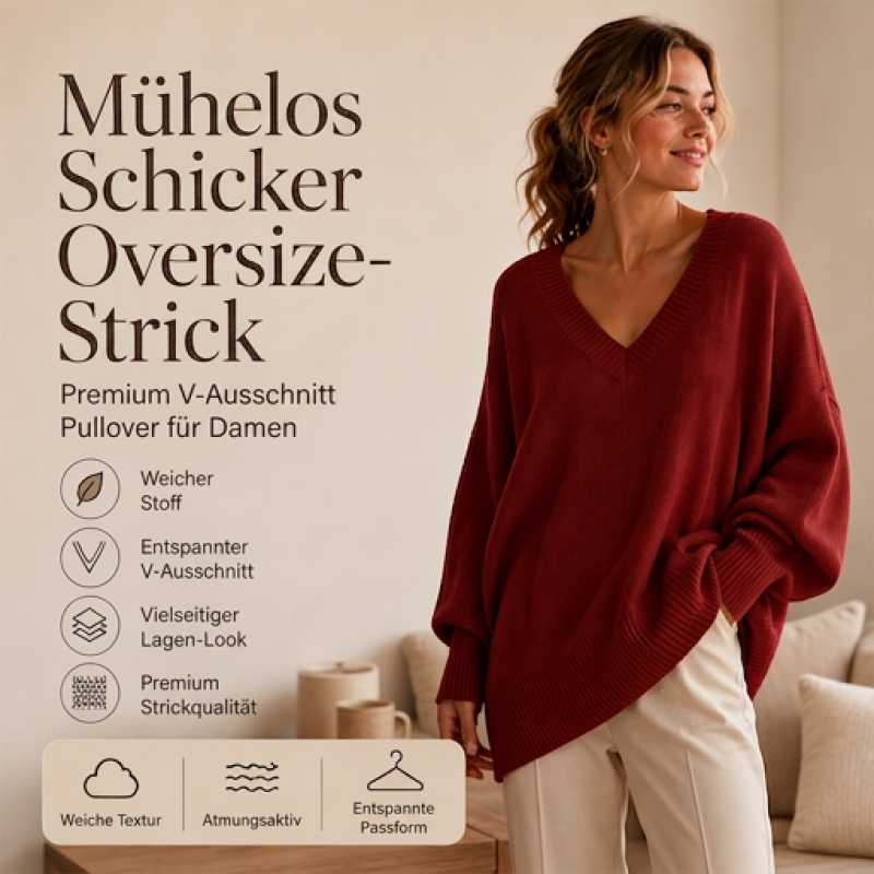 🌿 Klassisch & feminin – Strickpullover in mittlerer Länge – Weicher Stoff, moderner Schnitt & vielseitig kombinierbar