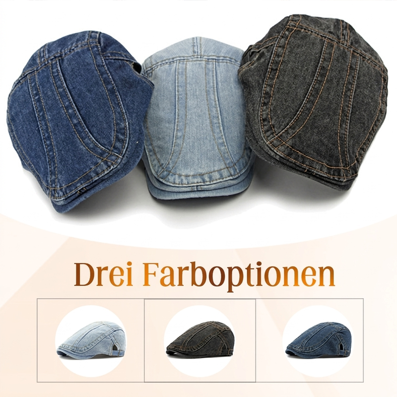 🧢 Unisex Denim-Newsboy-Cap – Mehrere Farben, lässig und einfach zu kombinieren ✨