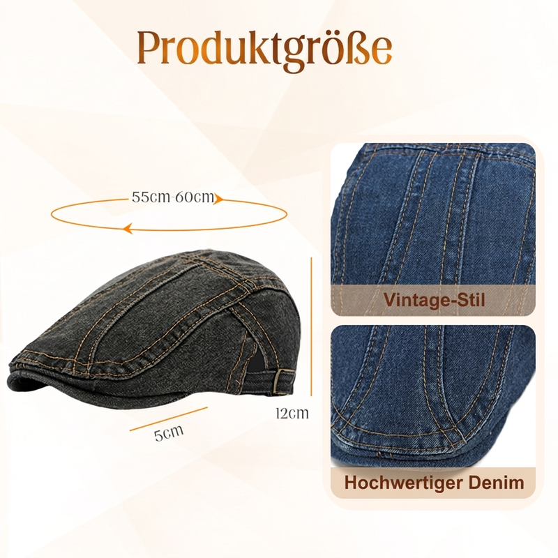 🧢 Unisex Denim-Newsboy-Cap – Mehrere Farben, lässig und einfach zu kombinieren ✨