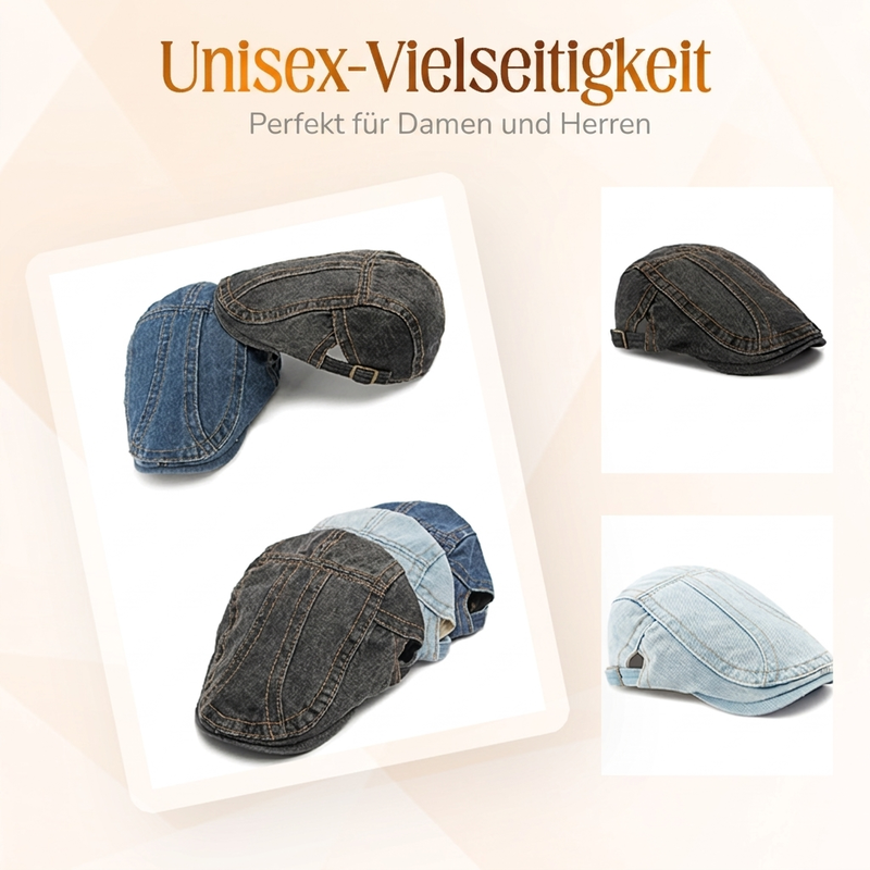 🧢 Unisex Denim-Newsboy-Cap – Mehrere Farben, lässig und einfach zu kombinieren ✨