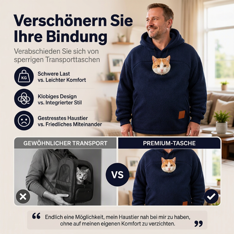 🔔 Nur noch 100 Stück! Unisex-Kapuzenpullover mit Plüsch-Haustiermotiv – Solange der Vorrat reicht 🐱🐶❤️