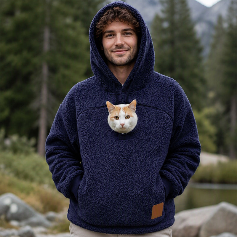 🔔 Nur noch 100 Stück! Unisex-Kapuzenpullover mit Plüsch-Haustiermotiv – Solange der Vorrat reicht 🐱🐶❤️