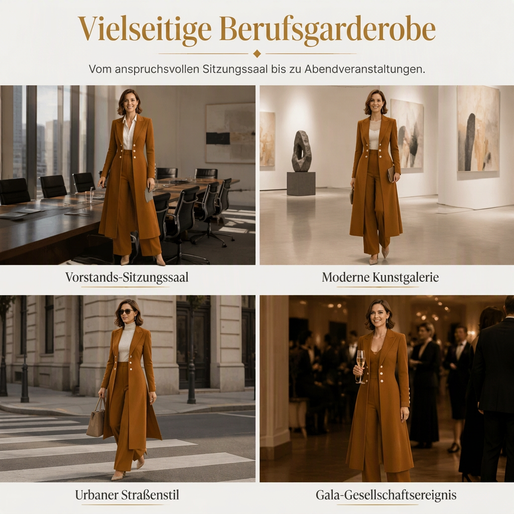 🍂 Herbst-Bestseller! Über 48.000 Mal verkauft! Elegantes 2-Teiler-Outfit für Damen – Retro-Langmantel & schlichte Hose ✨