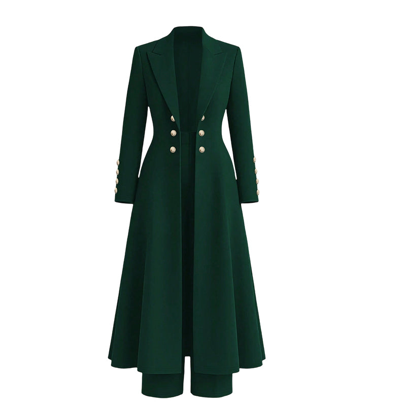 🍂 Herbst-Bestseller! Über 48.000 Mal verkauft! Elegantes 2-Teiler-Outfit für Damen – Retro-Langmantel & schlichte Hose ✨