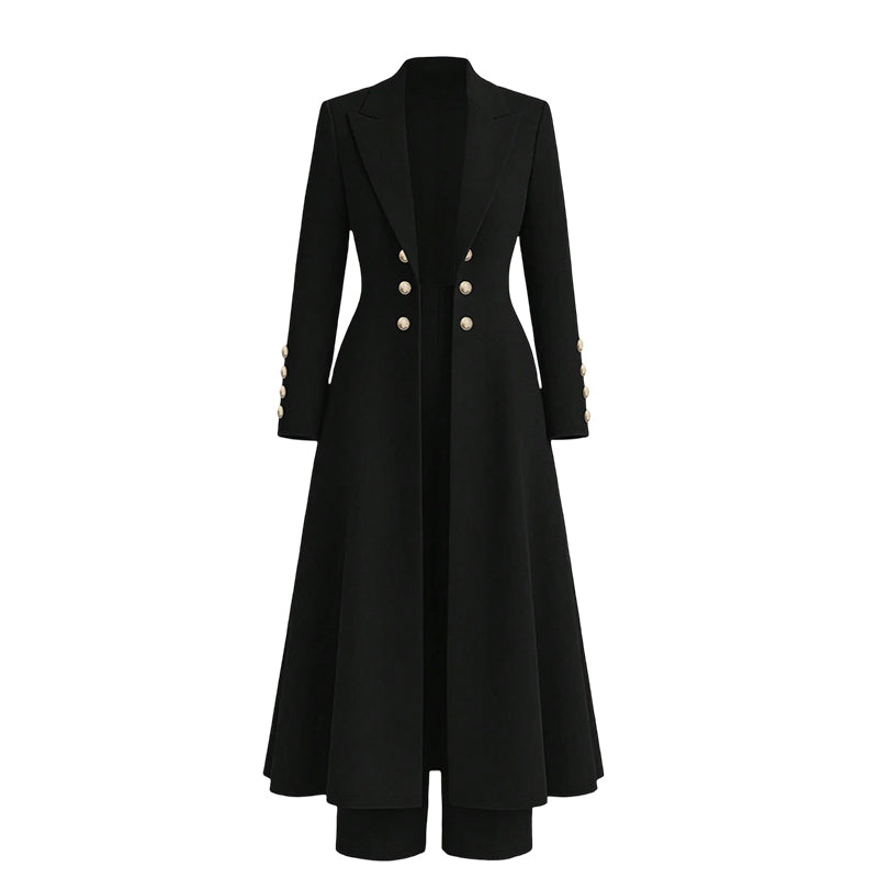 🍂 Herbst-Bestseller! Über 48.000 Mal verkauft! Elegantes 2-Teiler-Outfit für Damen – Retro-Langmantel & schlichte Hose ✨