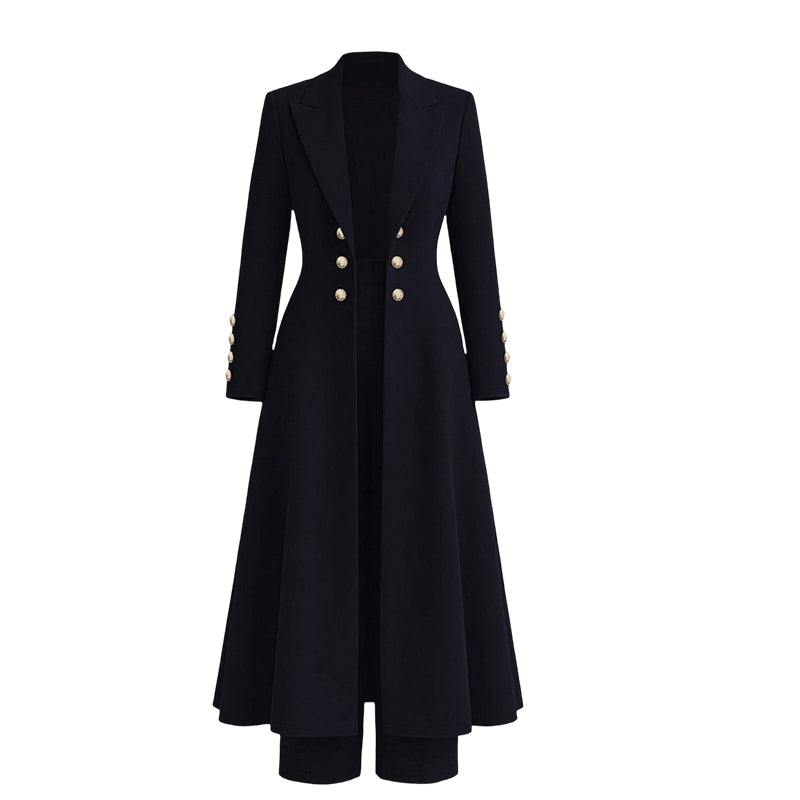🍂 Herbst-Bestseller! Über 48.000 Mal verkauft! Elegantes 2-Teiler-Outfit für Damen – Retro-Langmantel & schlichte Hose ✨