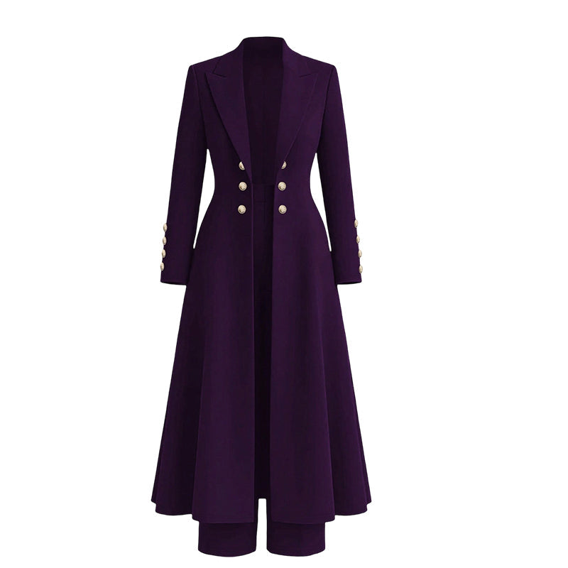 🍂 Herbst-Bestseller! Über 48.000 Mal verkauft! Elegantes 2-Teiler-Outfit für Damen – Retro-Langmantel & schlichte Hose ✨