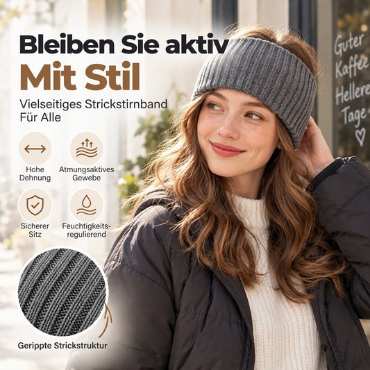 🙌 70% újravásárlási arány! Széles bordás kötött sport fejpánt – Kényelmes, rugalmas, izzadságfelszívó ✨
