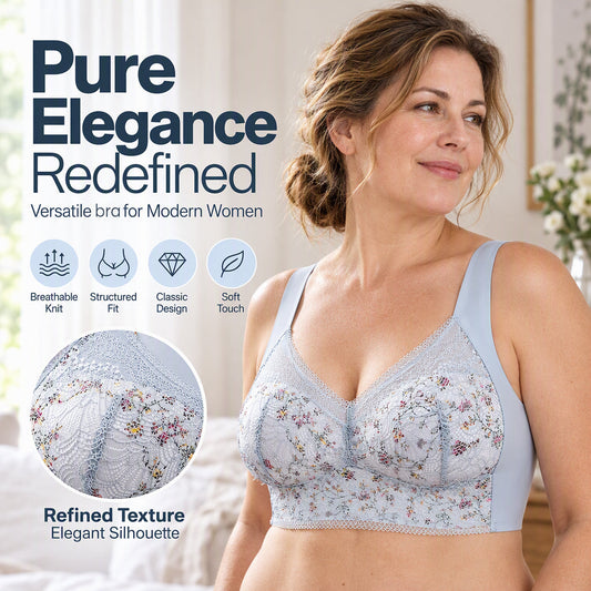 Nahtloser Stütz-BH mit Blumenmuster und Spitze für Damen