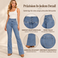 Damen elastische High-Waist Schlaghose Jeans
