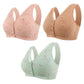 👙 Bügelloser BH in großen Größen mit Vorderverschluss & Blumenmuster – Weich, stützend, bequem ✨