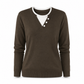 📢🎉🛍️✨Lässiger zweiteiliger Strickpullover mit V-Ausschnitt und Knopfdetails