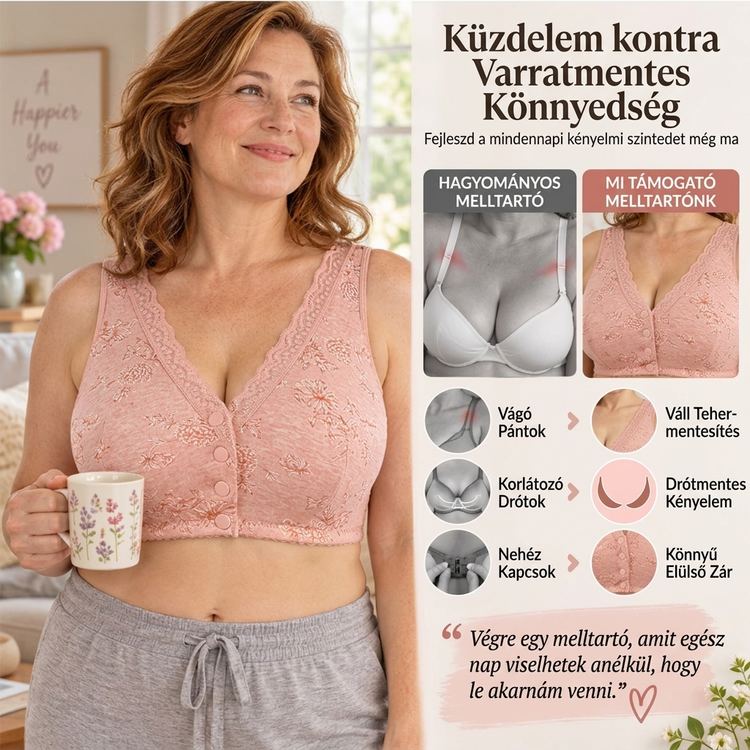 👙 Bügelloser BH in großen Größen mit Vorderverschluss & Blumenmuster – Weich, stützend, bequem ✨