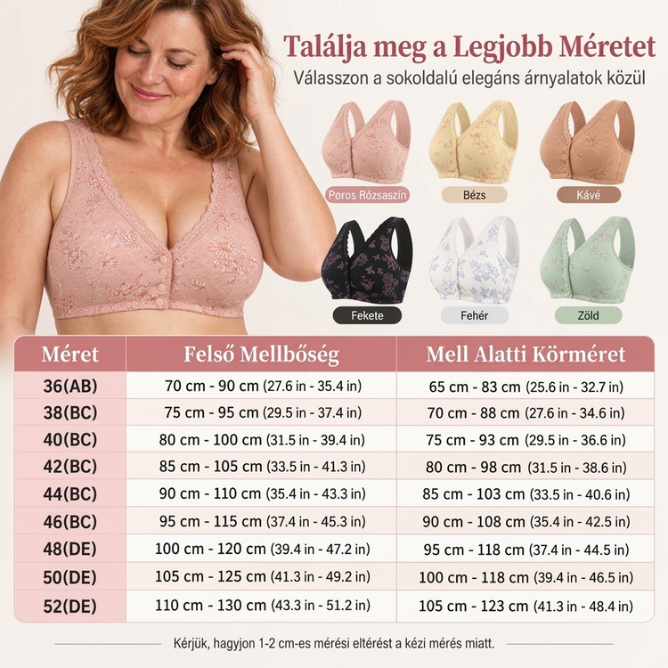 👙 Bügelloser BH in großen Größen mit Vorderverschluss & Blumenmuster – Weich, stützend, bequem ✨