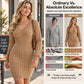 🔥🔥Elegantes Damen-Strickkleid mit Zopfmuster und figurbetontem Schnitt