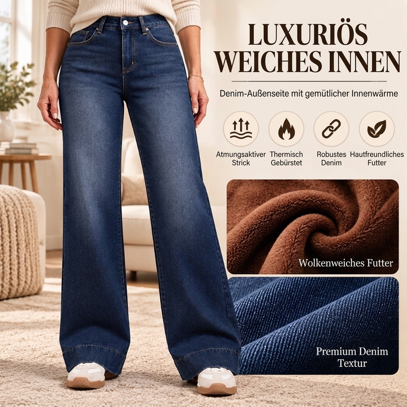 🎉 Über 38.000 verkaufte Exemplare! Damen-Thermohose mit weitem Bein und hoher Taille – Warm und bequem im Winter ✨