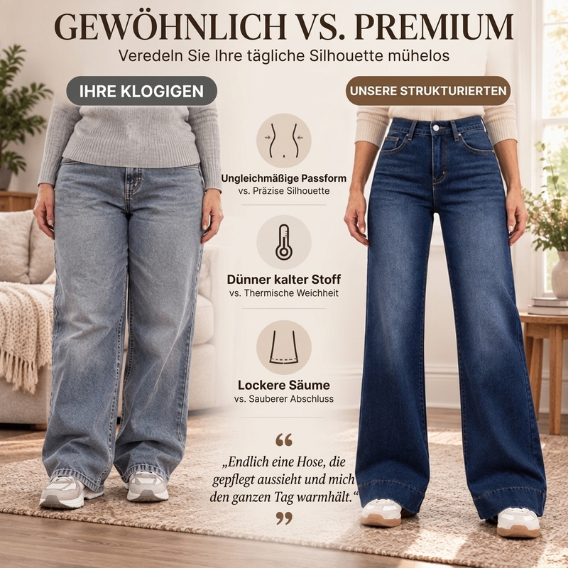 🎉 Über 38.000 verkaufte Exemplare! Damen-Thermohose mit weitem Bein und hoher Taille – Warm und bequem im Winter ✨