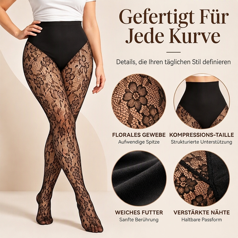 👙 Női alakformáló magas derekú harisnya – Csipke és háló, nem szorít, formáló ✨