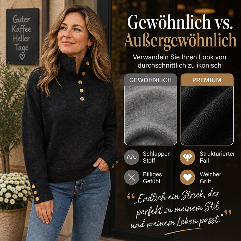 🔥 Heute 50 % Rabatt! Lockerer Damenpullover mit Stehkragen 🔥