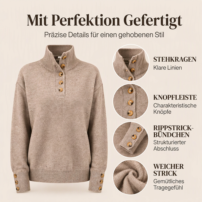 🔥 Heute 50 % Rabatt! Lockerer Damenpullover mit Stehkragen 🔥