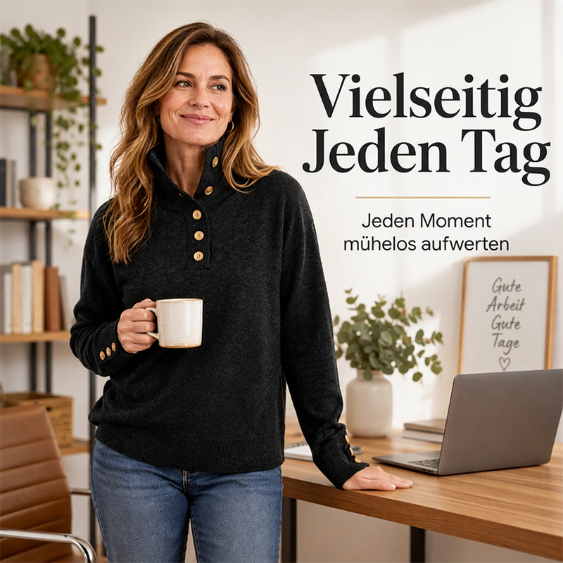 🔥 Heute 50 % Rabatt! Lockerer Damenpullover mit Stehkragen 🔥