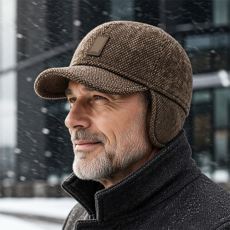 🧢 Herren Baseballkappe mit Ohrenklappen – Warm, praktisch und stylisch für den Winter ✨
