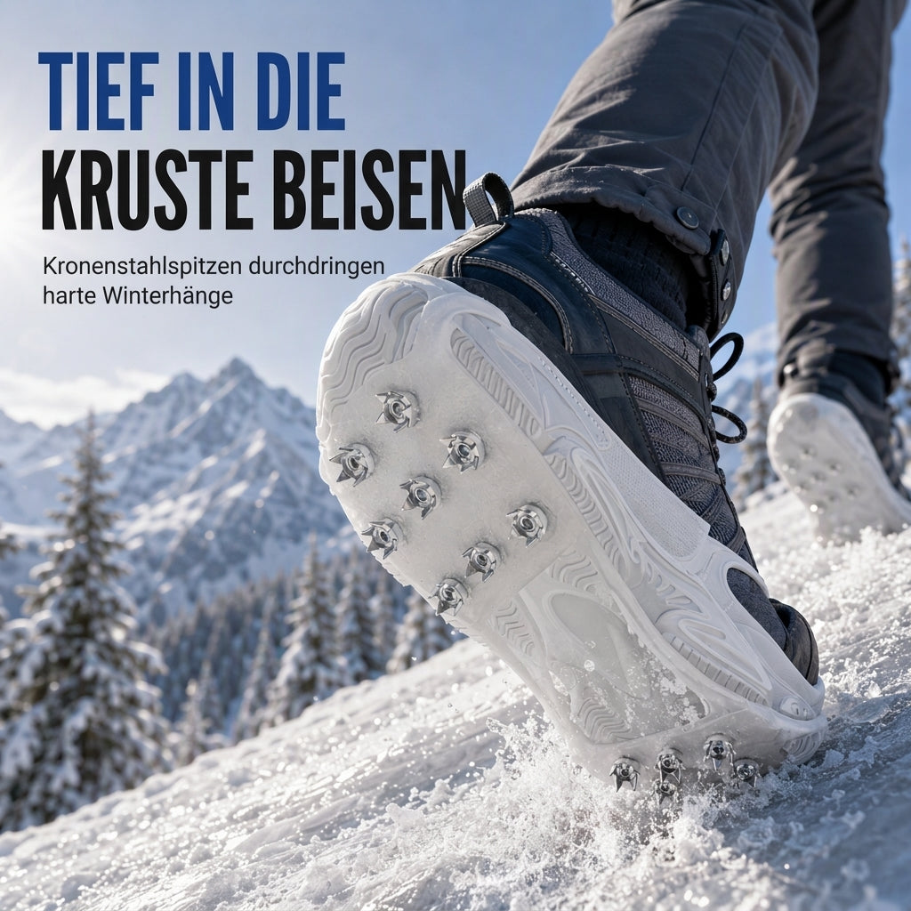 ❄️ 14 Noppen für sicheren Halt – Rutschfeste Schuhabdeckung mit Eisstollen, stabil auf Eis & Schnee ✨