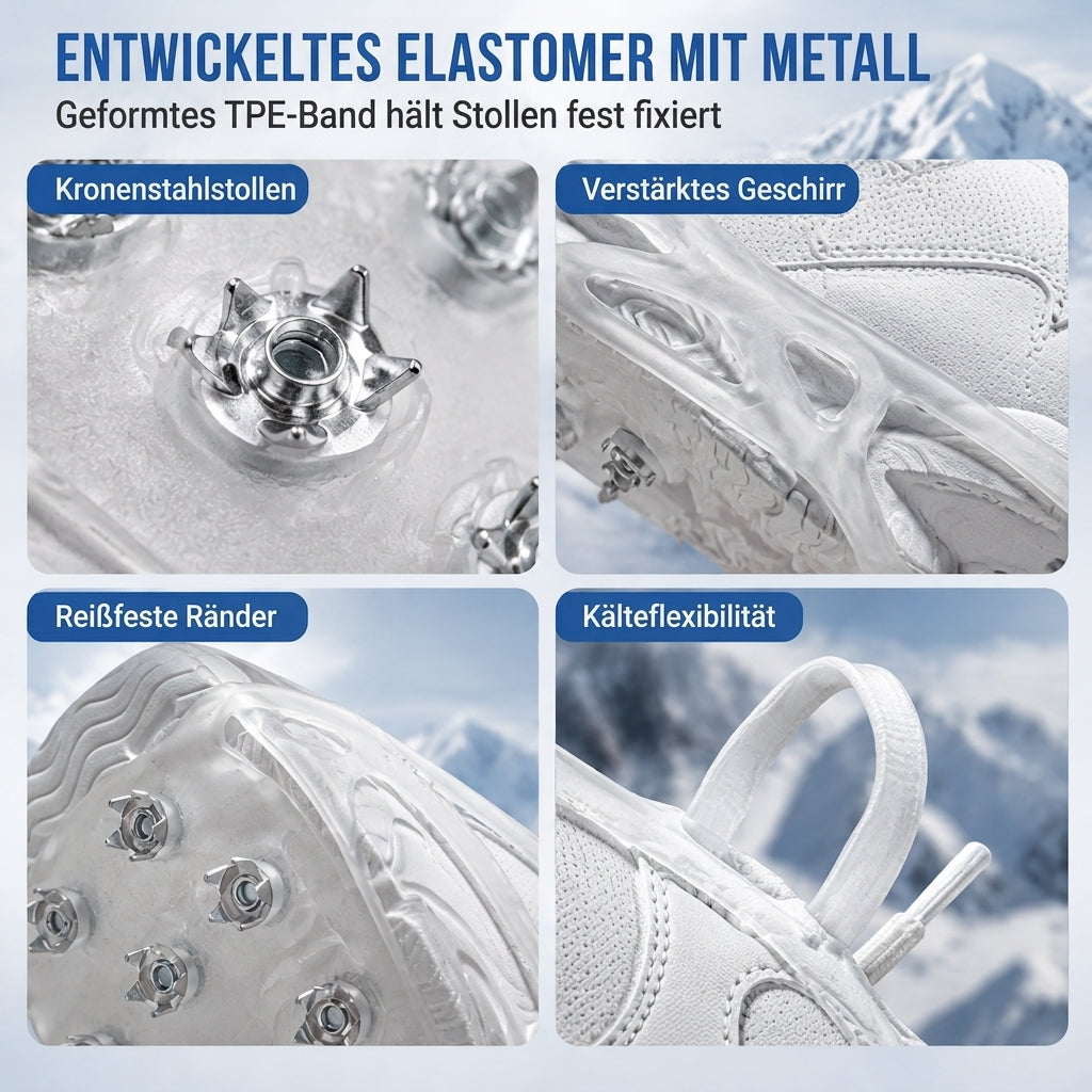 ❄️ 14 Noppen für sicheren Halt – Rutschfeste Schuhabdeckung mit Eisstollen, stabil auf Eis & Schnee ✨