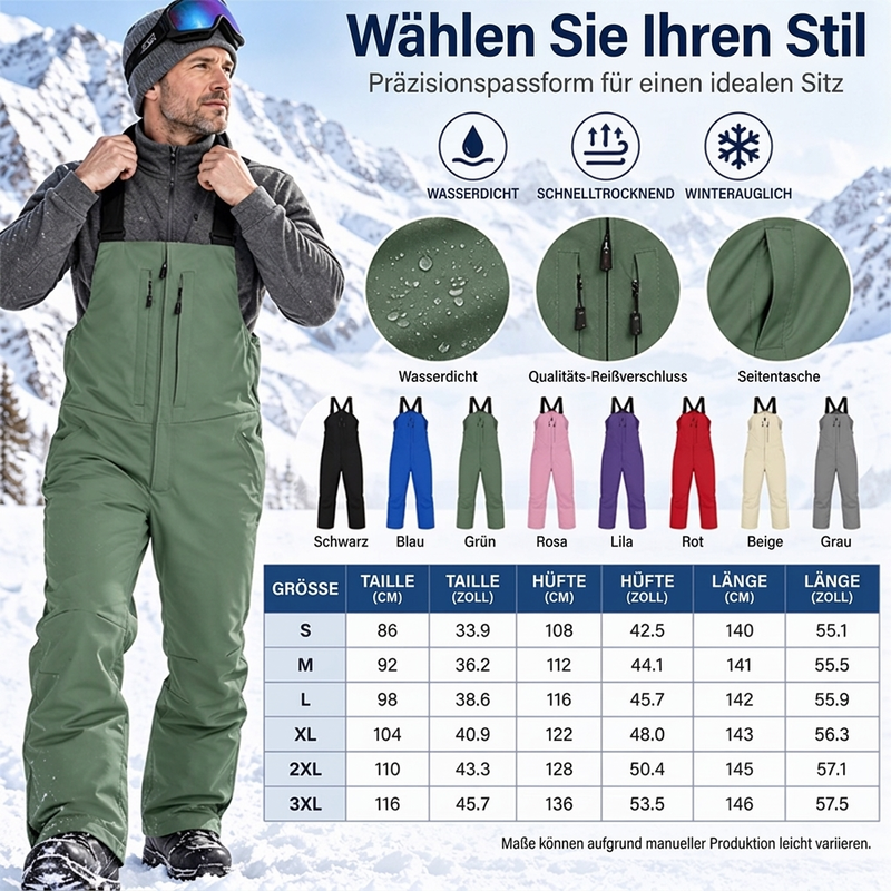 👖 Unisex Skihose mit Trägern – wasserdicht 🎯📦